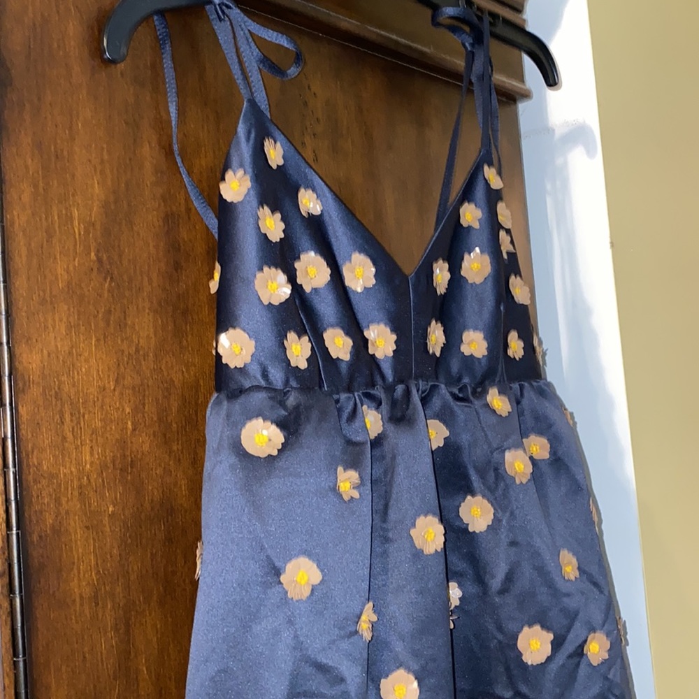 Anthro Dhruv Kapoor Calysta Mini Dress Navy